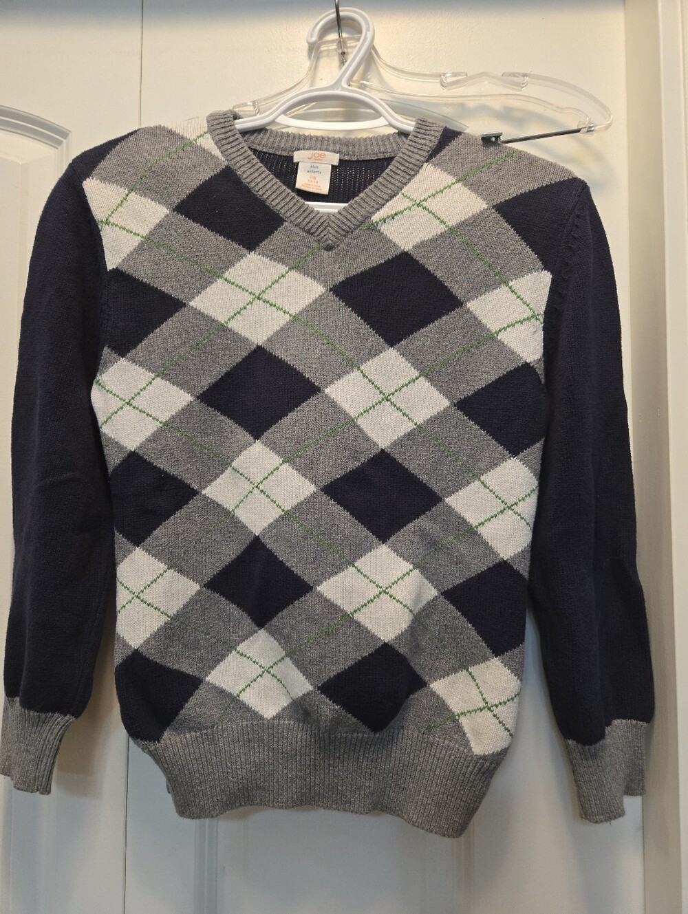Joe Fresh Classic Kid’s Argyle V-Neck Sweater - Navy & Gray